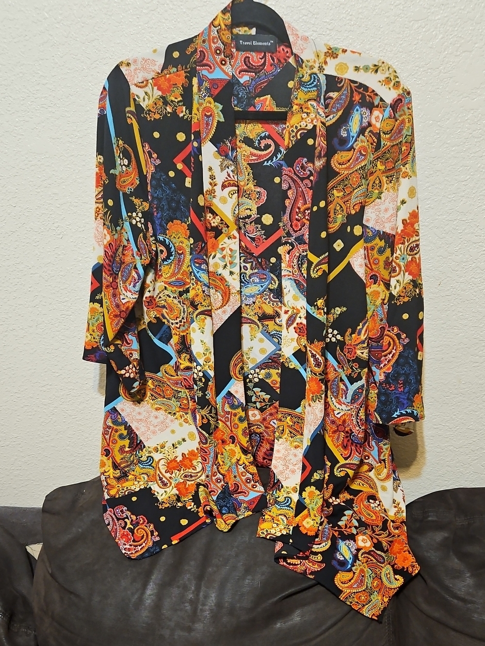 Trend Elements Multicolor Paisley Open-Front Cardigan